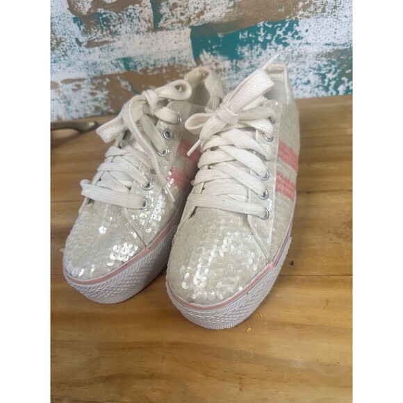 Y2k Bongo Chunky Platform Sequins Sneakers size 7.5 - Picture 1 of 7
